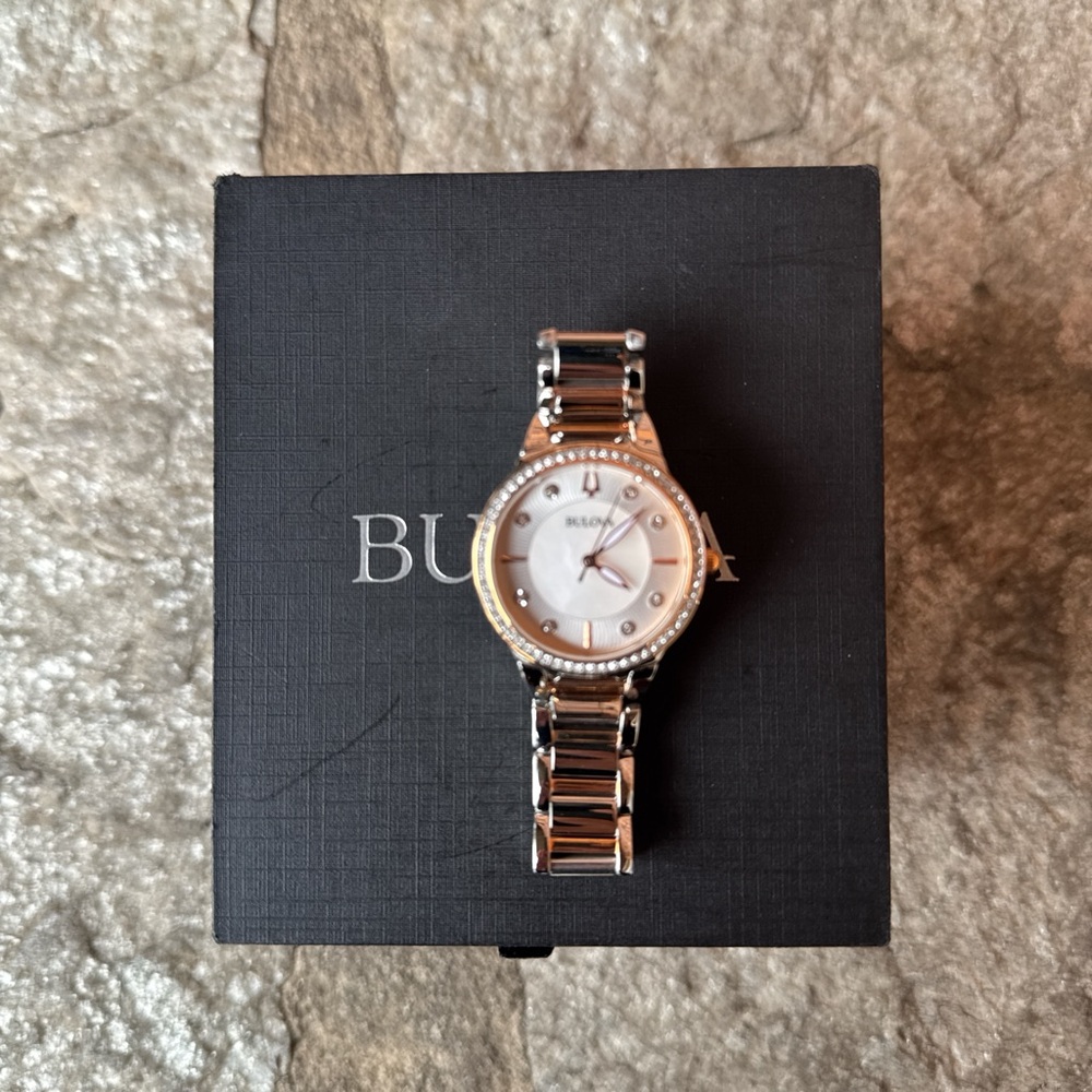 Bulova Two-Tone Silver and Gold Watch